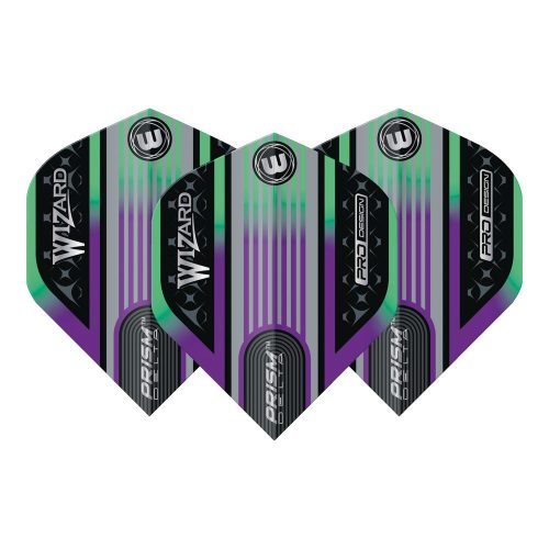 Letky na šipky Winmau Prism Delta Simon Whitlock Wizard, duhově-stříbrné