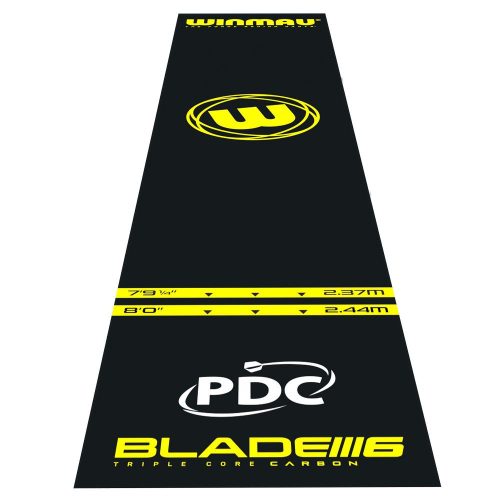 Koberec k terči na šipky Winmau Pro Zone Essential PVC, černo-žlutý