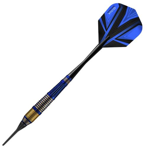 Sada soft šipek Harrows Vivid Blue 18g, brass