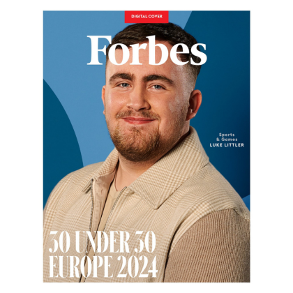 Luke Littler na titulní stránce časopisu Forbes