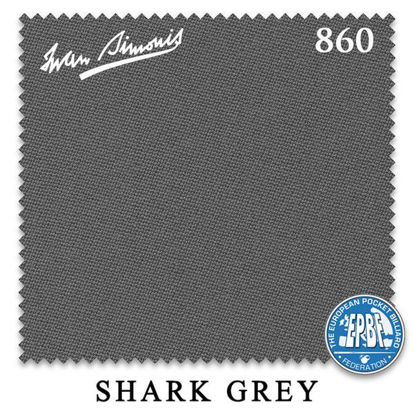 Kulečníkové plátno Simonis 860 Shark Grey, 198 cm široké