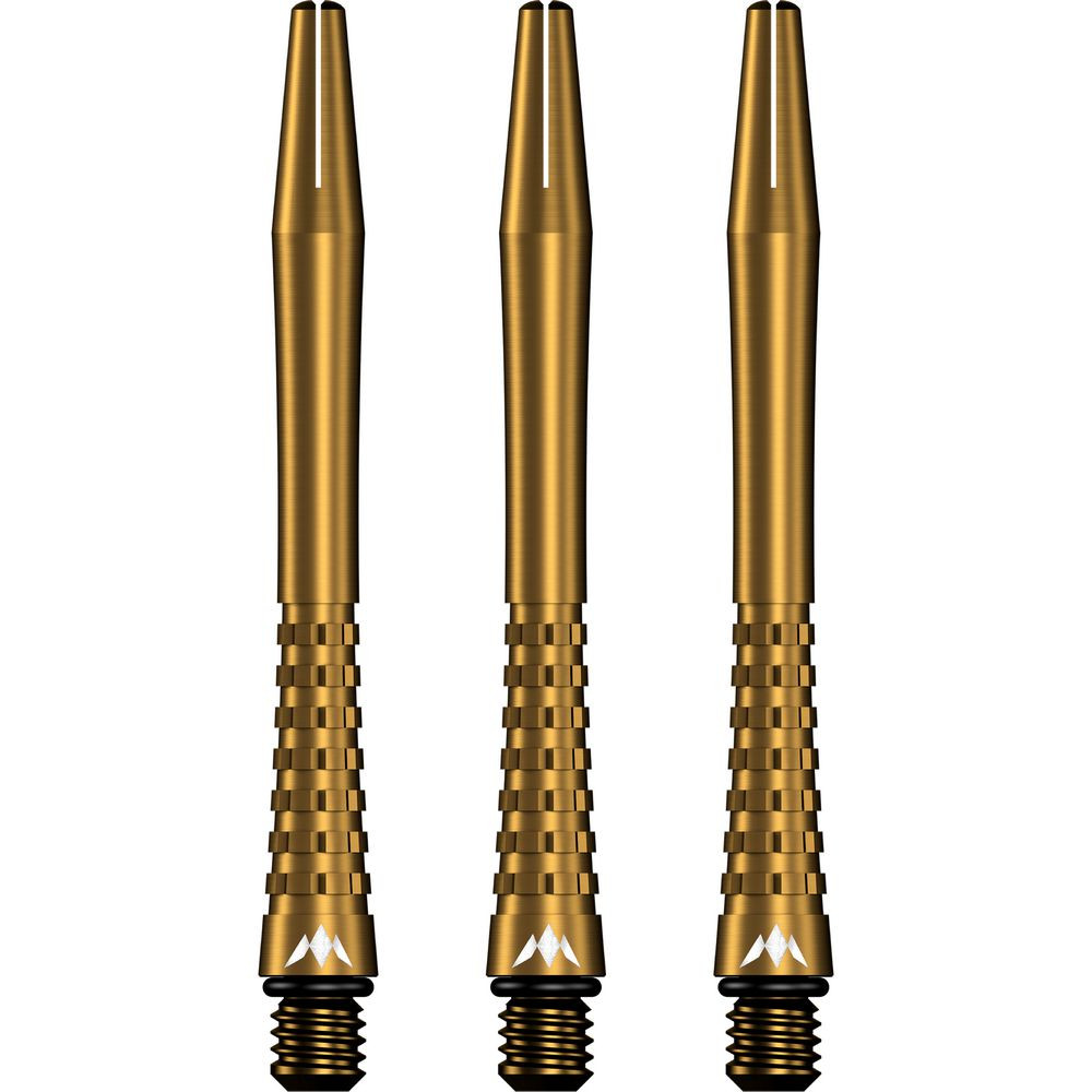 Násadky na šipky Mission Atom13 hliníkové, zlaté, dlouhé 47mm
